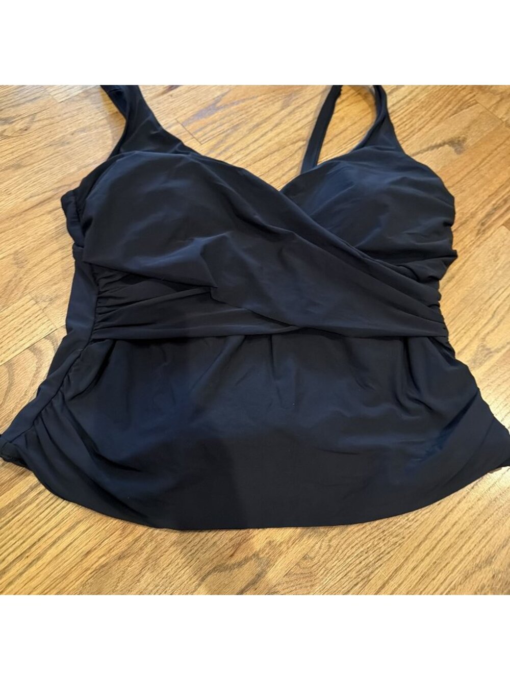 LANDS END WOMENS BLACK TANKINI SWIM TOP 18W